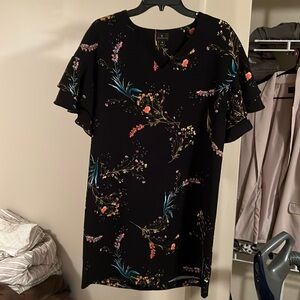 Black floral dress
